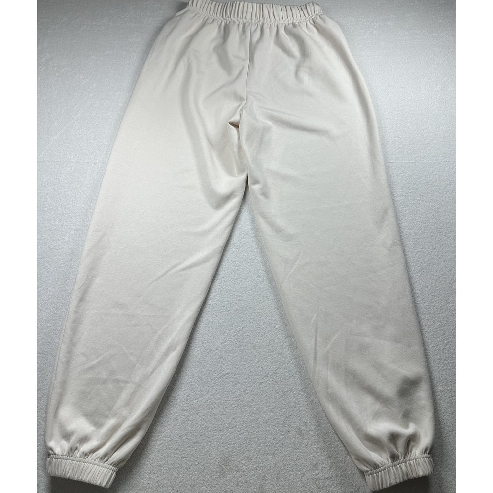 PAC 1980 Women Ivory Joggers Size S Drawstring Sweatpants Casual Lounge - Picture 3 of 14